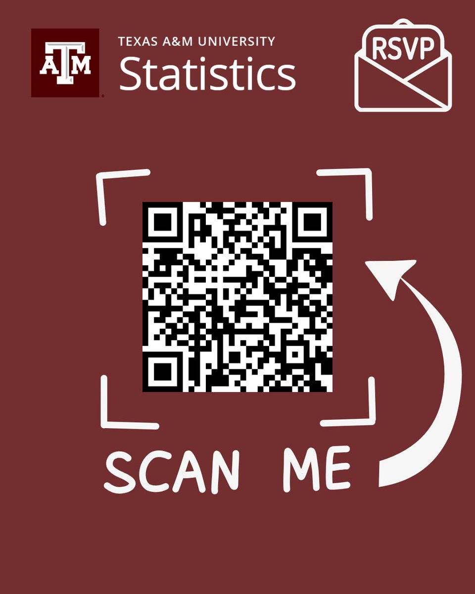 TAMUstats's tweet image. π Have you opened your invite yet? The 2025 Aggie Reunion is coming up - and RSVP is still open! π
Catch up, connect, and celebrate with fellow Aggies! β¨
π² Slide to open & scan the QR - or RSVP at TX.AG/2025JSM
#AggieReunion #Statistics #TAMUStats #AggieNetwork