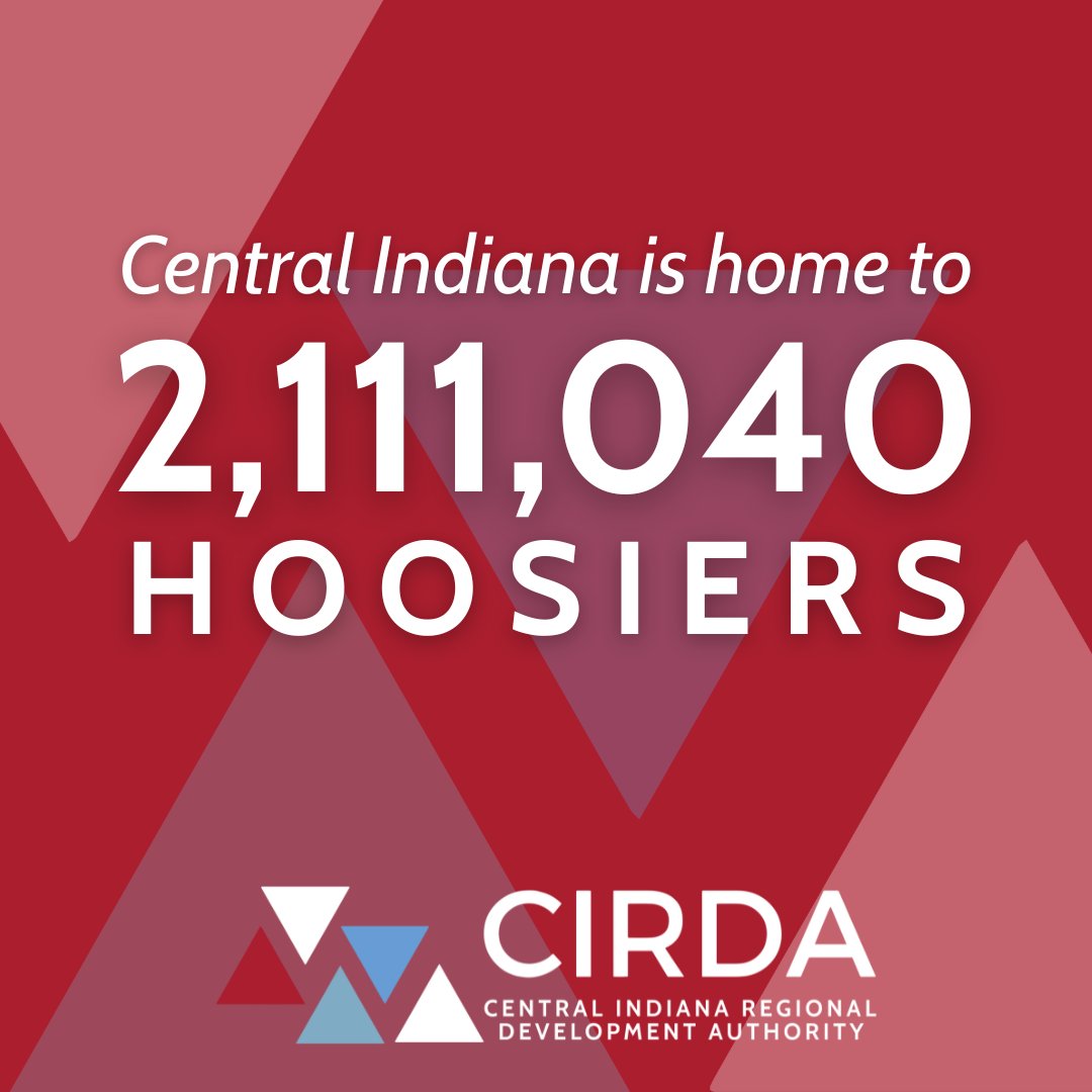 CIRDAIndiana's tweet image. Did you know: The Central Indiana Region is home to 2,111,040 residents! That’s over 30% of Hoosiers.
Learn more about Central Indiana at: bit.ly/4lcmnzC
#CIRDA #CentralIndiana #RegionalDevelopment #Population