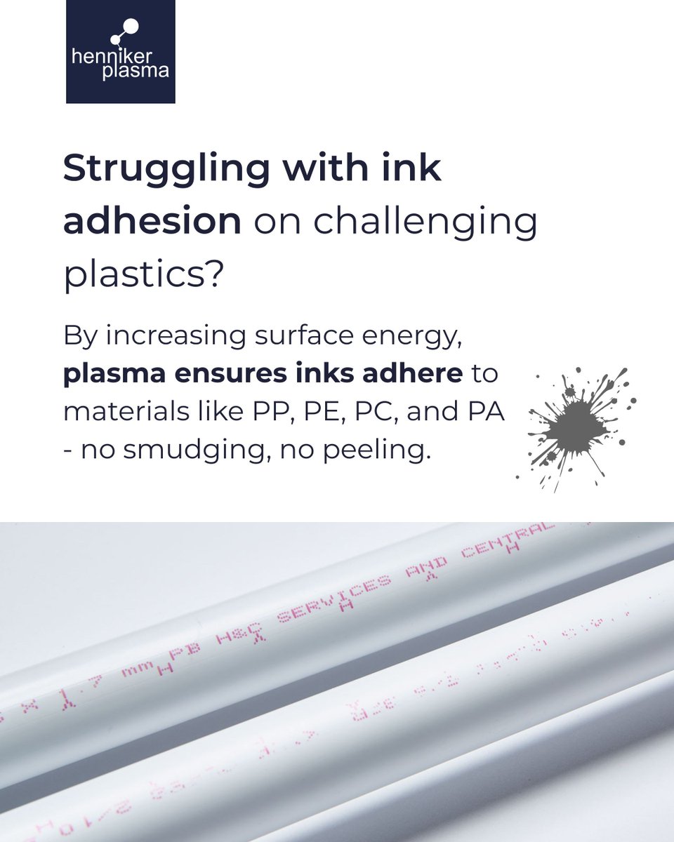 🖨️ Struggling with Print Adhesion?

Plasma treatment makes it easy.

By increasing surface energy, plasma ensures inks stick to materials like Polypropylene (PP) &amp; Polyethylene (PE).

👉Discover how we help industries print smarter: buff.ly/K1Mabm9

#Plasma #PrintAdhesion