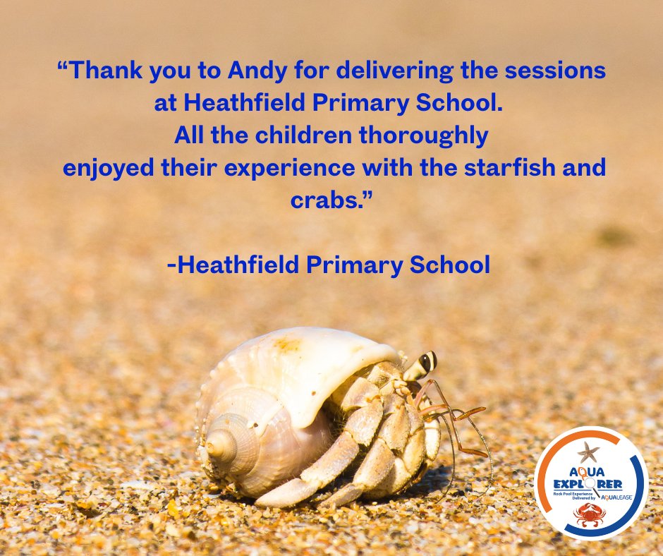 Thank you for positive feedback <a href="/HeathfieldCP/">Heathfield School</a>! We're happy to hear you had a great day! 🐚

#RockPoolExperience #Aqualease #MarineLifeInTheClassroom #HandsOnLearning #Conservation #Education