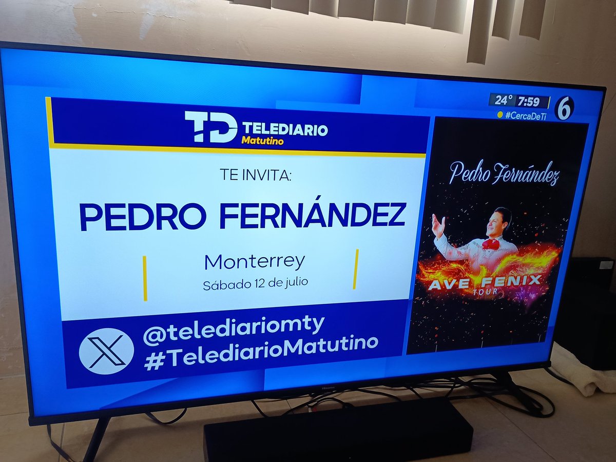Me gustaría ganar boletos para ir con mi madre al concierto de Pedrito Fernández <a href="/telediariomty/">@telediariomty</a> <a href="/josuebecerra/">josue becerra</a> 
Jared Alexis Leija Alanis #TelediarioMatutino