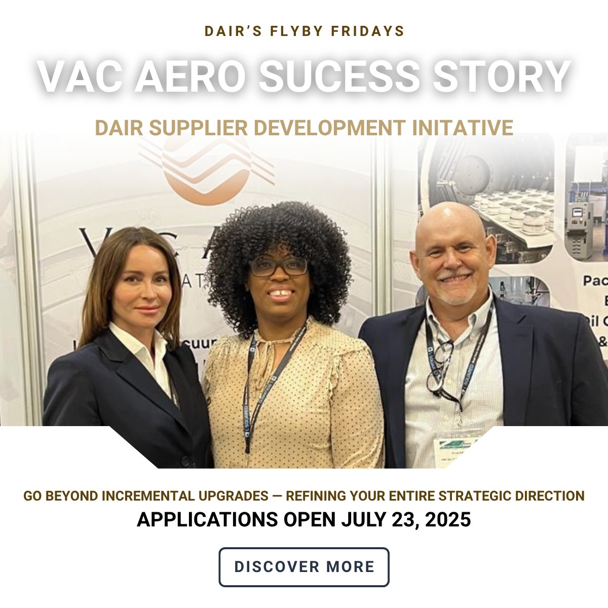 DAIR_Hub's tweet image. #FlyByFriday 🛫 SDI 3.0 is coming — and it’s your turn to benefit from a similar transformation 🧩
@VacAero used the DAIR Supplier Development Initiative (SDI) audit to go beyond #incremental upgrades — refining their entire #strategic direction.
📣 dairhub.com/initiatives/da…