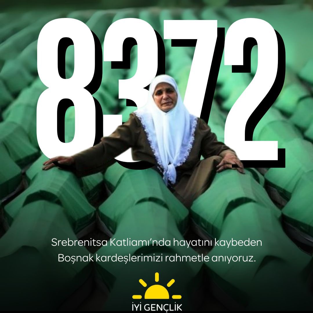 1995 yılında Avrupa’nın ortasında, dünyanın gözleri önünde yaşanan #Srebrenitsa soykırımı, insanlık tarihinin en kara sayfalarından biridir.
Hayatını kaybeden binlerce masum Bosnalı’yı rahmetle anıyoruz.

Unutmadık. Unutmayacağız. Unutturmayacağız.

<a href="/iyiparti/">İYİ Parti</a>