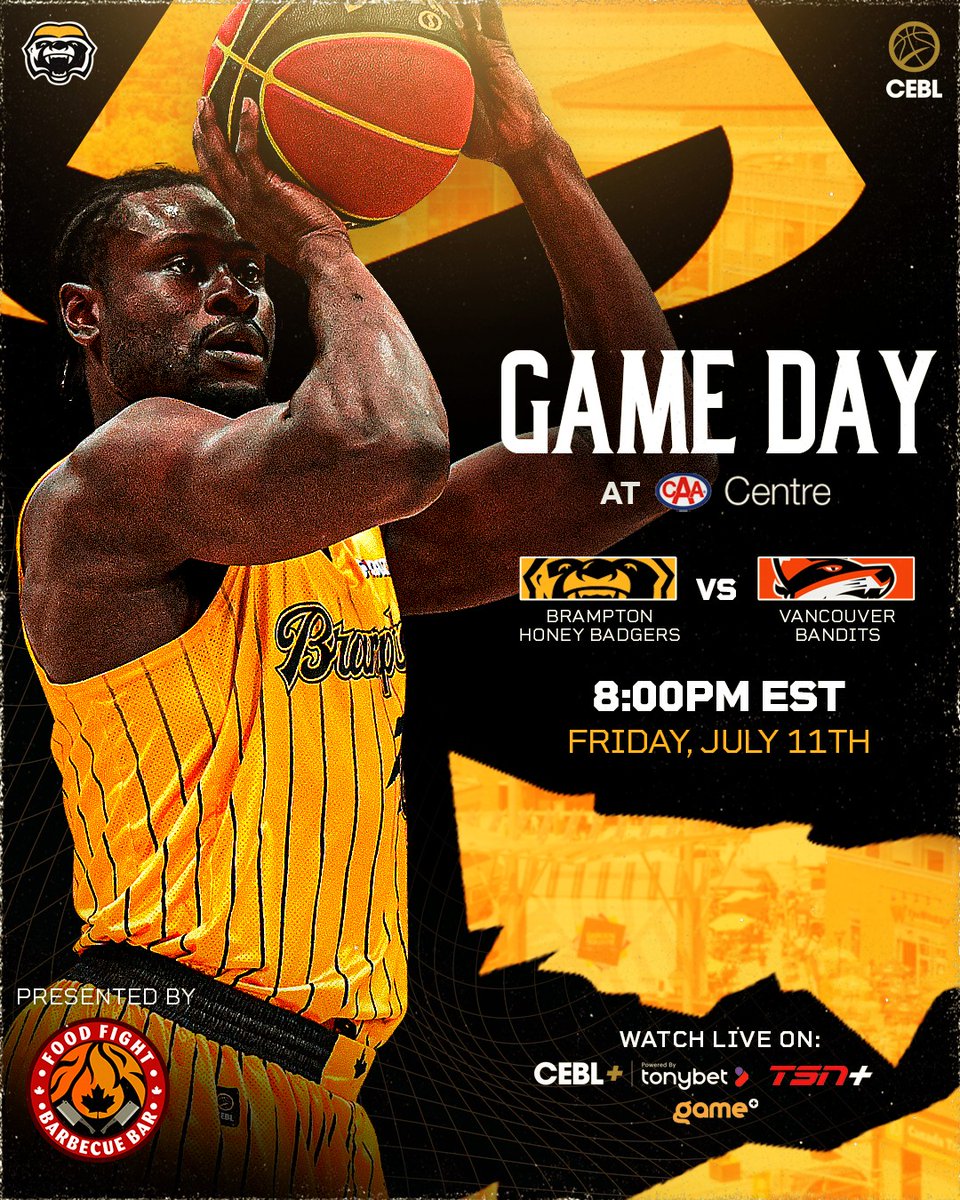 Another battle with the Bandits, this time in our house 🍯

📍 CAA Centre | 7575 Kennedy Road South
⏰ 8:00 PM EST
#WeAreBrampton