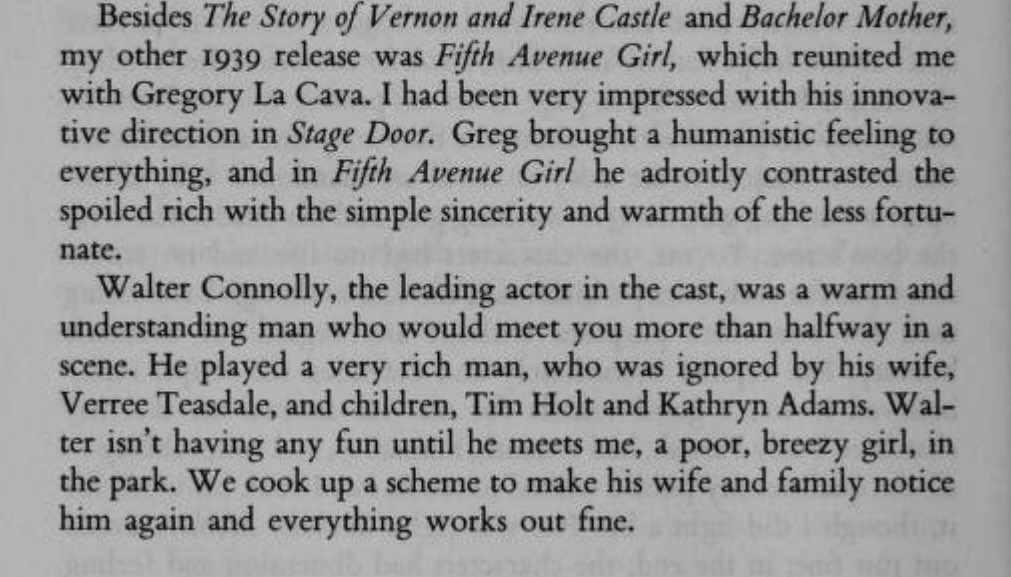 themoderns_'s tweet image. Ginger Rogers on working with Gregory La Cava on Stage Door (1937), Fifth Avenue Girl (1939) and Primrose Path (1940). From her memoir