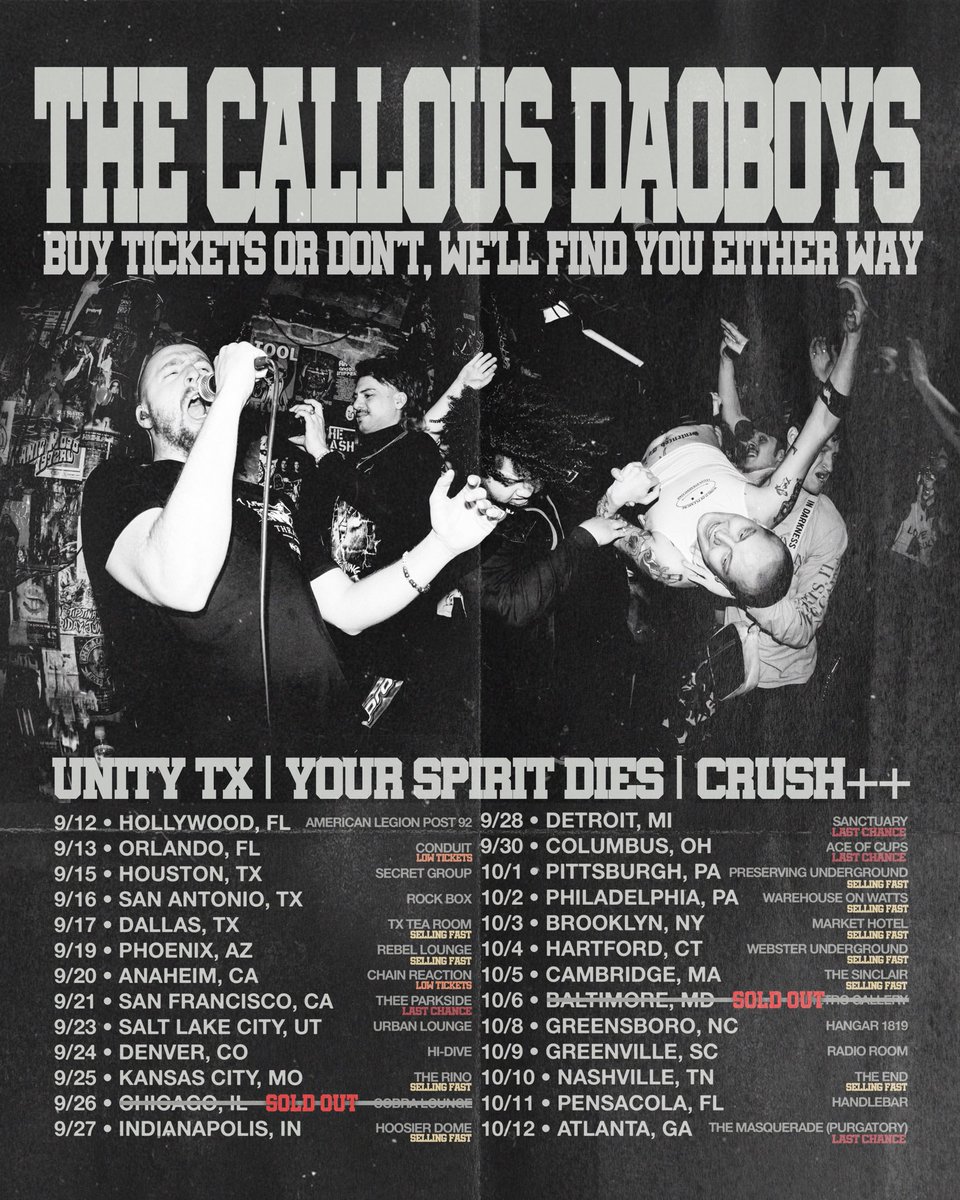 WE’LL FIND YOU EITHER WAY.

DENVER ADDED. LAST CHANCE ON LOTS OF SHOWS. SEE YOU THERE. <a href="/UNITYTX/">LiL UNITYTX🤘🏾🗯</a> <a href="/yourspiritdies/">YOUR SPIRIT DIES</a> CRUSH++