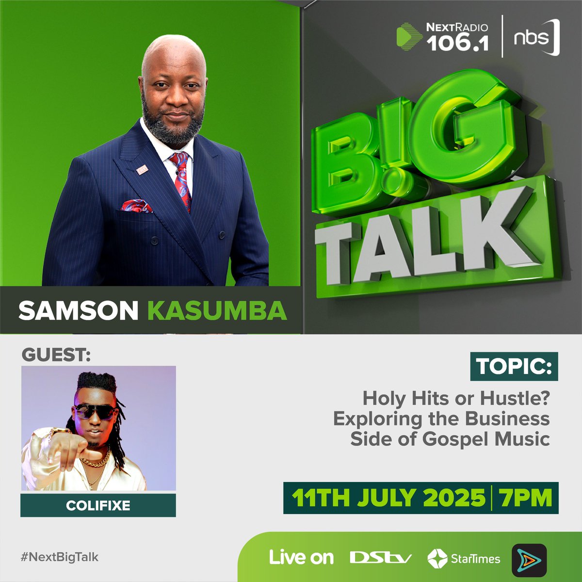 Next Radio 106.1FM (@nextradio_ug) on Twitter photo Holy Hits or Hustle? Exploring the Business Side of Gospel Music
On #NextBigTalk tonight, <a href="/SamsonMKasumba/">Samson Kasumba</a> hosts <a href="/coopybly/">Coopy Bly</a> and <a href="/Colifixe/">Colifixe ๐บ๐ฌ</a> to discuss this and more.
Watch live on <a href="/afromobileug/">AfroMobile</a>.
#NextRadioUg Holy Hits or Hustle? Exploring the Business Side of Gospel Music
On #NextBigTalk tonight, <a href="/SamsonMKasumba/">Samson Kasumba</a> hosts <a href="/coopybly/">Coopy Bly</a> and <a href="/Colifixe/">Colifixe ๐บ๐ฌ</a> to discuss this and more.
Watch live on <a href="/afromobileug/">AfroMobile</a>.
#NextRadioUg
