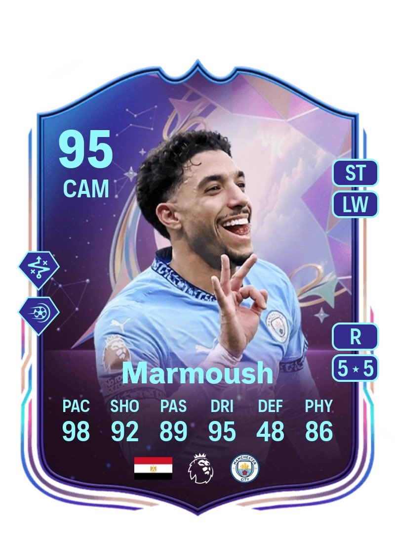 If you used Fantasy Marmoush, you know his futties card is going to be CRAZY! 🇪🇬 

5/5 ⭐ Cracked! 💯