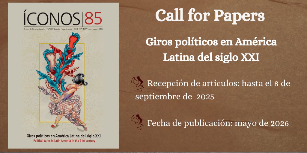 CALL FOR PAPERS: Los objetivos de este dossier son, en primer lugar explorar el #giropolítico como una metáfora analítica y en segundo lugar investigar el comportamiento y características de estos giros en diferentes países y niveles de gobierno: iconos.flacsoandes.edu.ec/index.php/icon…