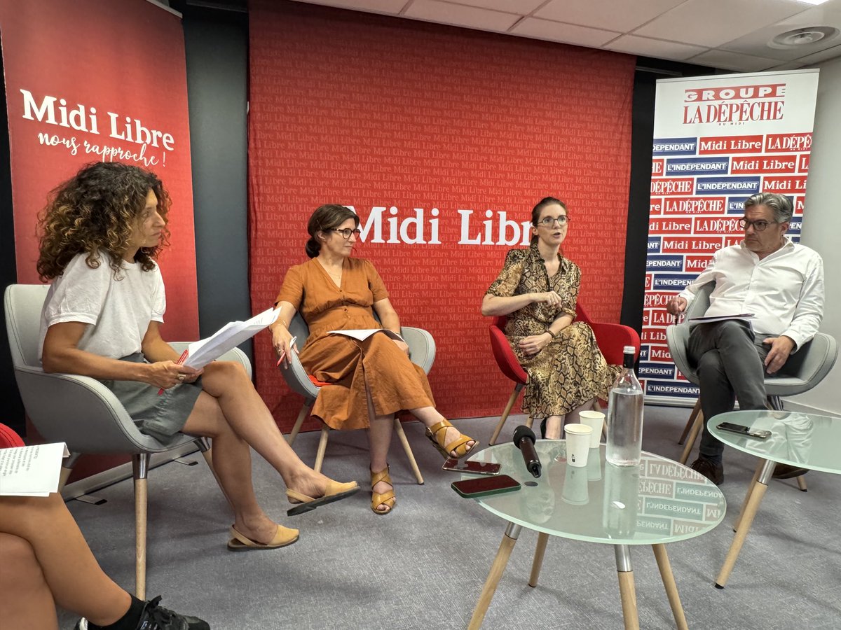 Rencontre avec ⁦⁦<a href="/auroreberge/">Aurore Bergé</a>⁩ à rédaction du ⁦<a href="/Midilibre/">Midi Libre</a>: riche échange sur la lutte contre les discriminations,  l'#antisemitisme et la #haine en ligne à retrouver sur le ⁦<a href="/MLMontpellier/">Midi Libre Montpellier</a>⁩. ⁦⁦<a href="/RadioAviva34/">RADIO AVIVA MONTPELLIER</a>⁩ ⁦⁦<a href="/PerlaDanan/">Perla Danan</a>⁩  ⁦<a href="/Le_CRIF/">CRIF</a>⁩