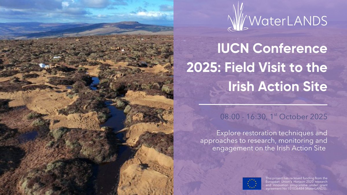 WaterLANDS_EU's tweet image. As part of the upcoming @IUCNpeat 2025 conference, our Irish Action Site partners are coordinating a site visit to the Bencroy Blanket Bog on behalf of WaterLANDS on Wednesday, 1st October 2025: waterlands.eu/news-and-event…