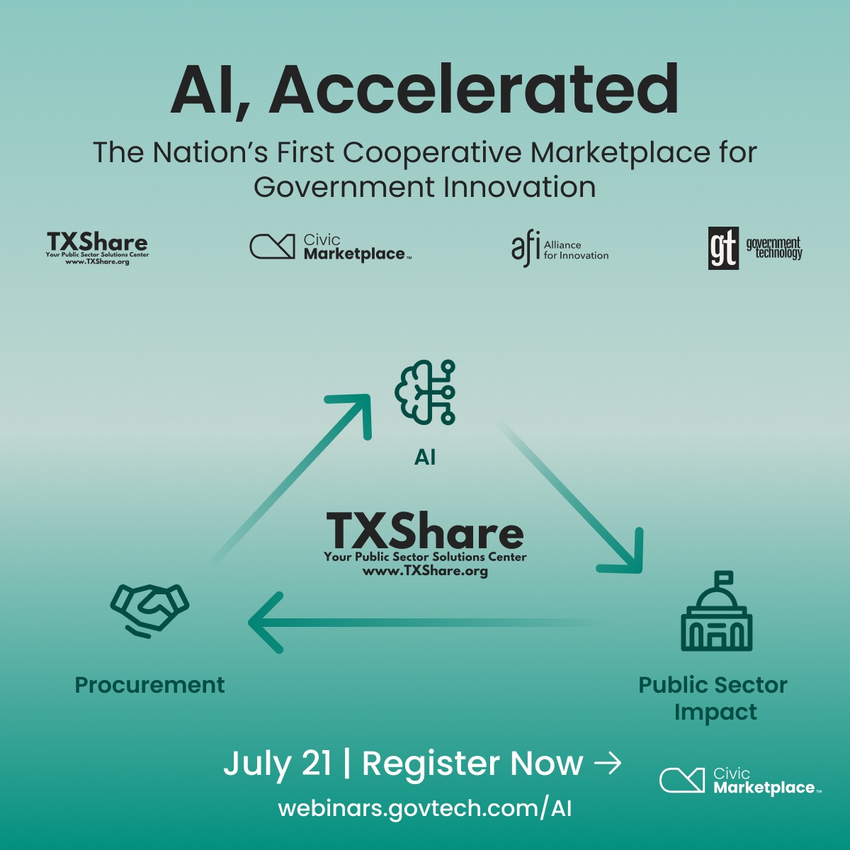 Civic Marketplace (@civicmarketpl) on Twitter photo Something big is happening in government tech.
On July 21, join leaders from <a href="/NCTCOG_Official/">North Central Texas Council of Governments</a> <a href="/coppelltexas/">Coppell Texas</a> + <a href="/govtechnews/">govtechnews</a> to reveal a new blueprint for modern procurement—
Pre-vetted AI marketplaces ⚙️
Real results đź§
Compliance built-in 🛡️
Join us → webinars.erepublic.com/AI%2C-Accelera… Something big is happening in government tech.
On July 21, join leaders from <a href="/NCTCOG_Official/">North Central Texas Council of Governments</a> <a href="/coppelltexas/">Coppell Texas</a> + <a href="/govtechnews/">govtechnews</a> to reveal a new blueprint for modern procurement—
Pre-vetted AI marketplaces ⚙️
Real results đź§
Compliance built-in 🛡️
Join us → webinars.erepublic.com/AI%2C-Accelera…