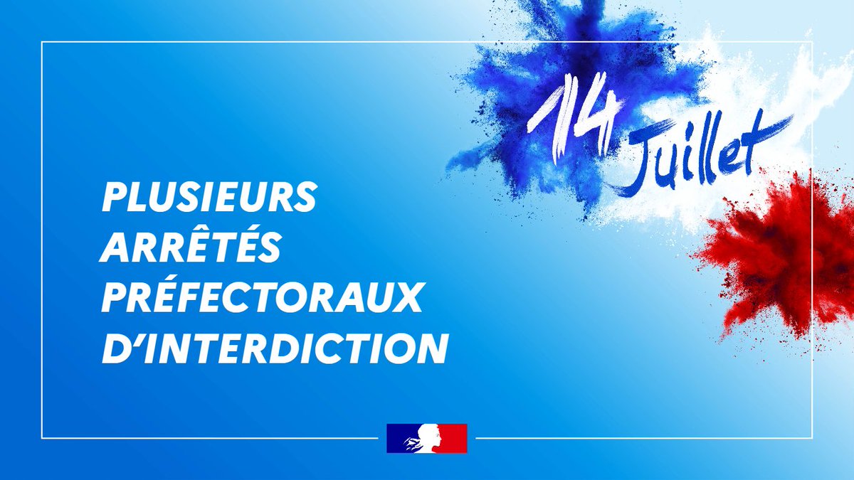 14 Juillet : sécurité renforcée 🚨
Autour de cette date, plusieurs mesures temporaires s’appliquent :

🚫 Cession, port ou transport de carburant, artifices et produits inflammables interdits jusqu'au 15 juillet 8 h.
🚫 Vente à emporter, consommation ou détention d’alcool sur la