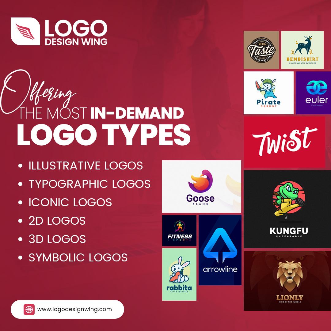 LogoDesignWing's tweet image. Looking for the perfect logo to represent your brand? Logo Design Wing offers the most in-demand logo types, from illustrative and typographic to iconic 2D, 3D, and symbolic designs! Whatever your vision, we can bring it to life.

#LogoDesign #BrandIdentity #CustomLogos