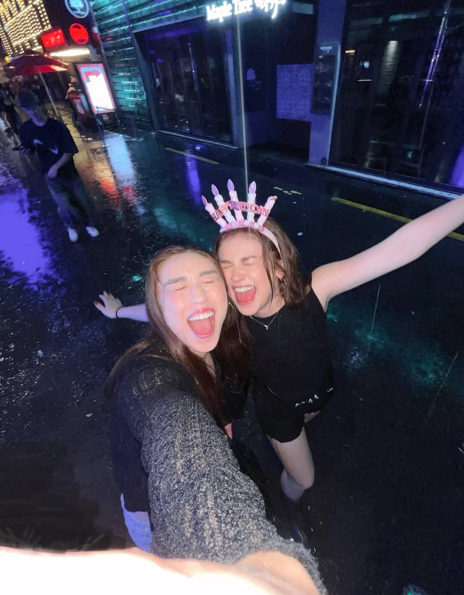 annacaith's tweet image. the rain had been falling for a while, and we were just there, screaming and laughing in the middle of the street. weirdly, it felt like the best birthday ever. nights like this with her are my favorite kind. just us, being loud and silly and not caring about the rest.