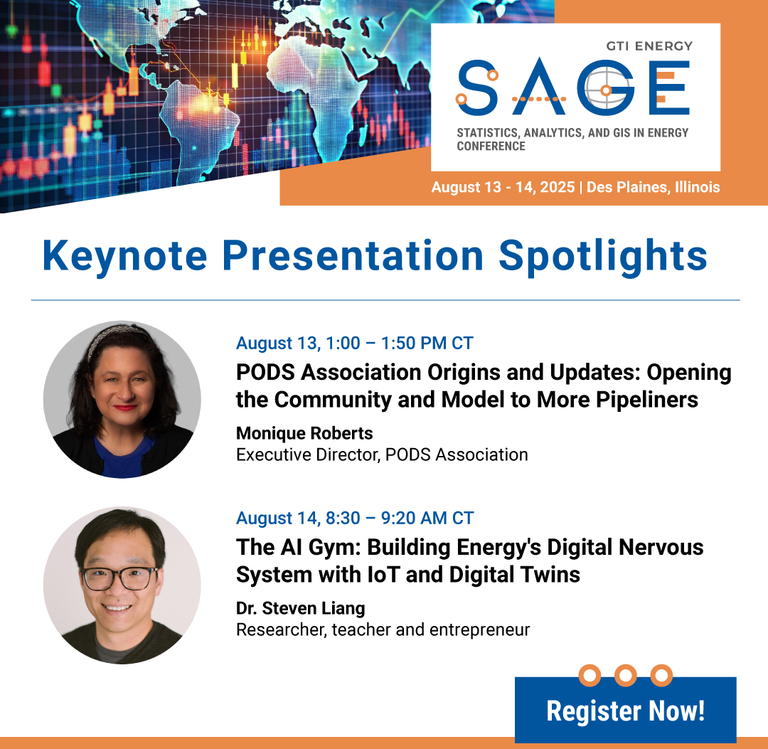 gti_energy's tweet image. Learn how strong data practices and intelligent infrastructure are improving energy system performance at #SAGE. Get the latest on the PODS data model from their executive director, and insights on IoT, AI, and Digital Twins from @SensorUp’s founder. gti.energy/training-event…