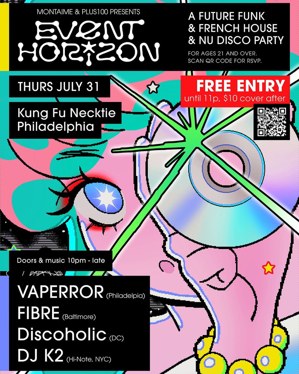 🔔 hope to see y'all wearing em to the Philly show on the 31st w/ <a href="/fibrealex/">FIBRE 🌌🪐</a>, <a href="/VAPERROR/">Jeff 💖</a>, &amp; DJ K2!
🎟 21+ tix: philly.eventhorizon.dance