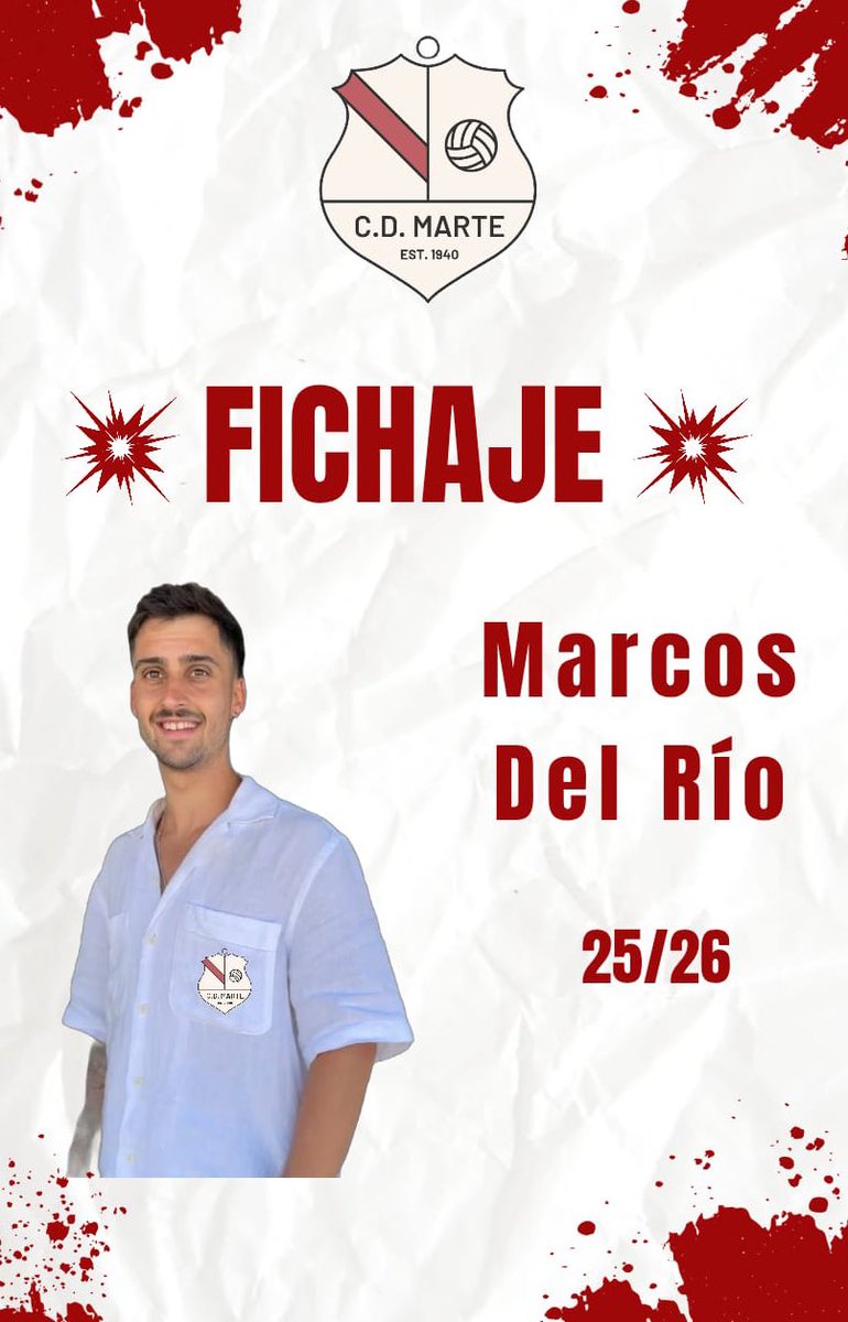 🗒️ FICHAJE MODESTOS 🗒️ 

💨 Velocidad , verticalidad y desborde para nuestra delantera. Como arranque, olvídate de cogerlo 💨 

 ⚽️ Marcos Del Río “Markitos” ⚽️

📝 Ex jugador del Sporting Meicende 📝 

🚀 Correcaminos a tiempo total 🚀 

🏡 Bienvenido a tu casa Marcos🏡