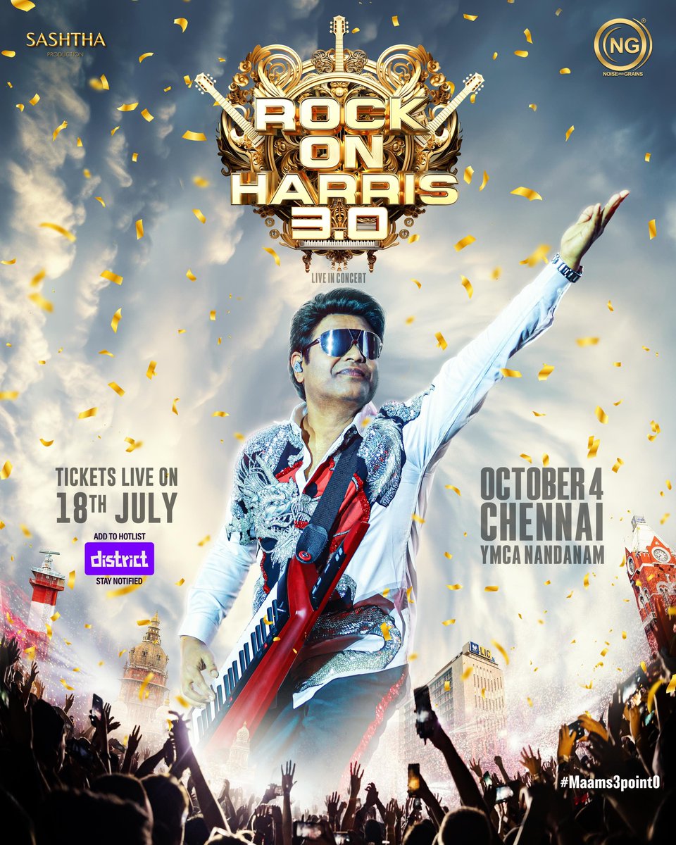 It’s Official - The Wait Is Finally Over! ✨
The Concert Chennai’s Been Buzzing About Is Here⚡

𝐑𝐎𝐂𝐊 𝐎𝐍 𝐇𝐀𝐑𝐑𝐈𝐒 𝟑.𝟎 Is Coming In Hot — Bigger, Bolder, And Louder Than Ever 🥵

Get Ready For A Night Of Explosive Music 🎶