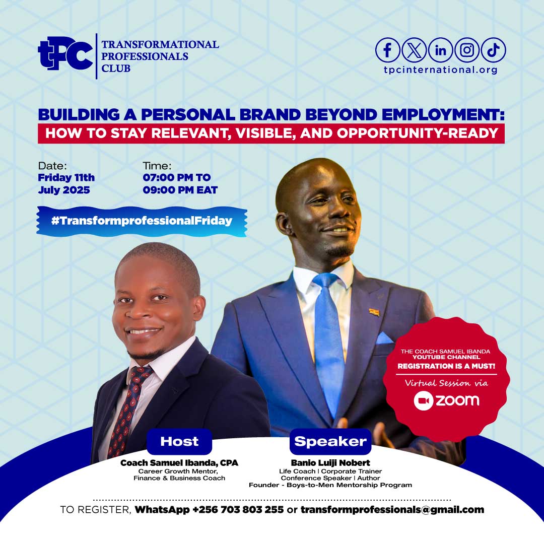 Building a Personal Brand Beyond Employment: How to Stay Relevant, Visible and Opportunity Ready

The Transformational Professionals Club invites you to our Weekly webinar featuring <a href="/BanioNobert/">Banio Luiji Nobert</a> 

Register in advance for this meeting:

us06web.zoom.us/meeting/regist…