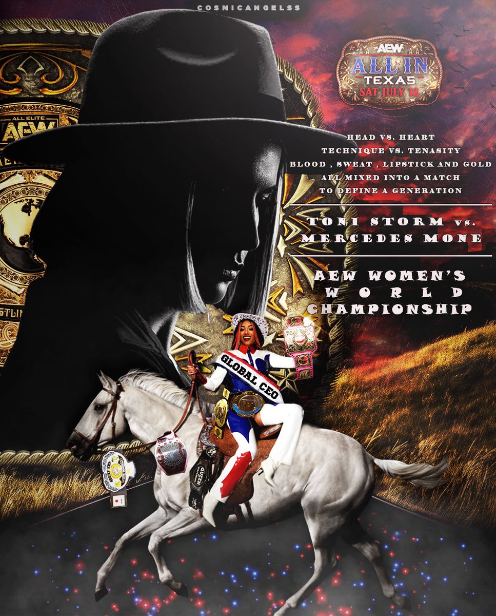 ❝ 𝐓𝐡𝐞𝐲 𝐰𝐞𝐫𝐞𝐧'𝐭 𝐦𝐚𝐝𝐞 𝐟𝐨𝐫 𝐭𝐡𝐢𝐬, 𝐭𝐡𝐢𝐬 𝐰𝐚𝐬 𝐦𝐚𝐝𝐞 𝐟𝐨𝐫 𝐭𝐡𝐞𝐦 ❞

the beyoncé of women's wrestling vs the toni storm of professional wrestling

<a href="/MercedesVarnado/">Último Moné</a> <a href="/AEW/">All Elite Wrestling</a> #AEWAllInTexas #AllInTexas #ToniStorm