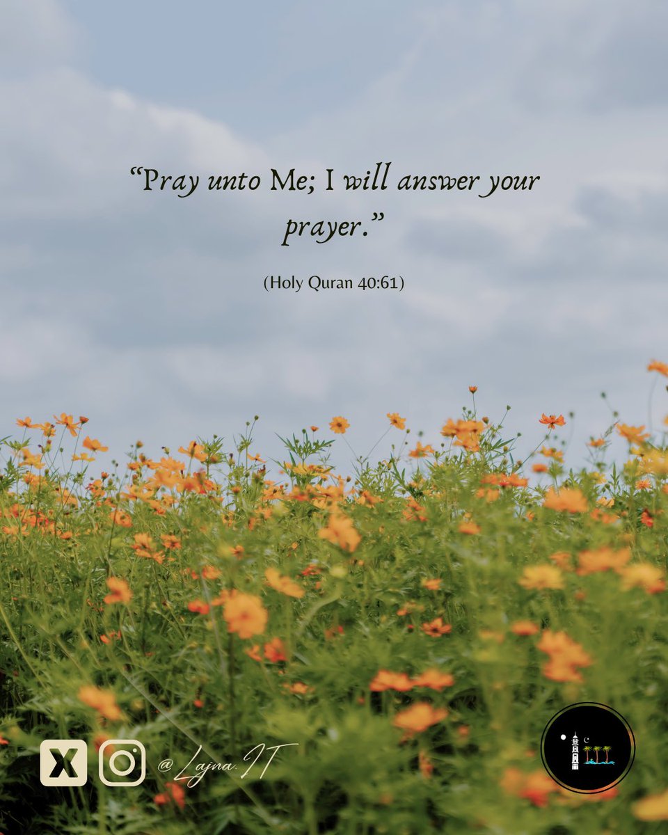 LajnaIT's tweet photo. „Pregate Me. lo esaudirò la vostra preghiera."
(Sacro Corano 40:61)

"Pray unto Me; I will answer your prayer."
(Holy Quran 40:61) https://t.co/UQrk9mcdTJ