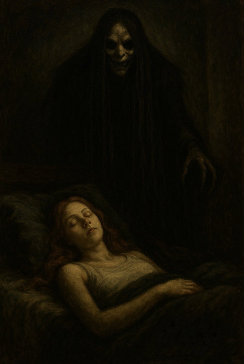 jperwyn's tweet image. Sleep,
and it watches—
Waiting for your final breath.
Art by @AmericanGoth13