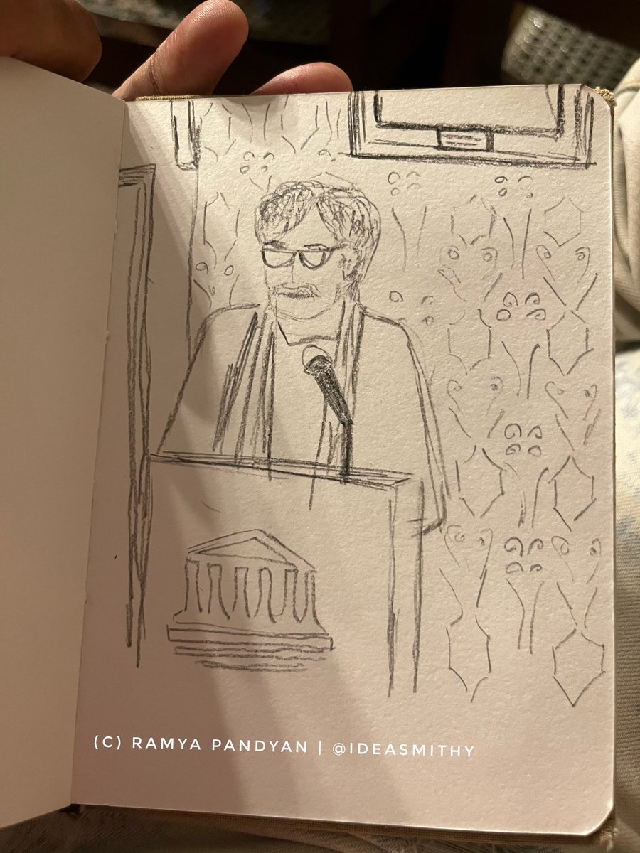 ideasmithy's tweet photo. Denzil Smith reading excerpts from ‘Ramblings of a Bandra Boy’ by Joy Bimal Roy at The Asiatic Society. #Ideart #Pencilsketch https://t.co/MMSsn1LVgI