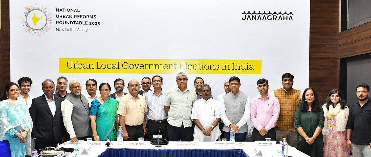 I had the privilege of moderating a National Roundtable on Pathways for #Reforms to Urban Local Government Elections, chaired by Shri Magunta Sreenivasulu Reddy, MP and Chairperson, Parliamentary Standing Committee on Housing and Urban Affairs, and co-chaired by Shri Alok Kumar,