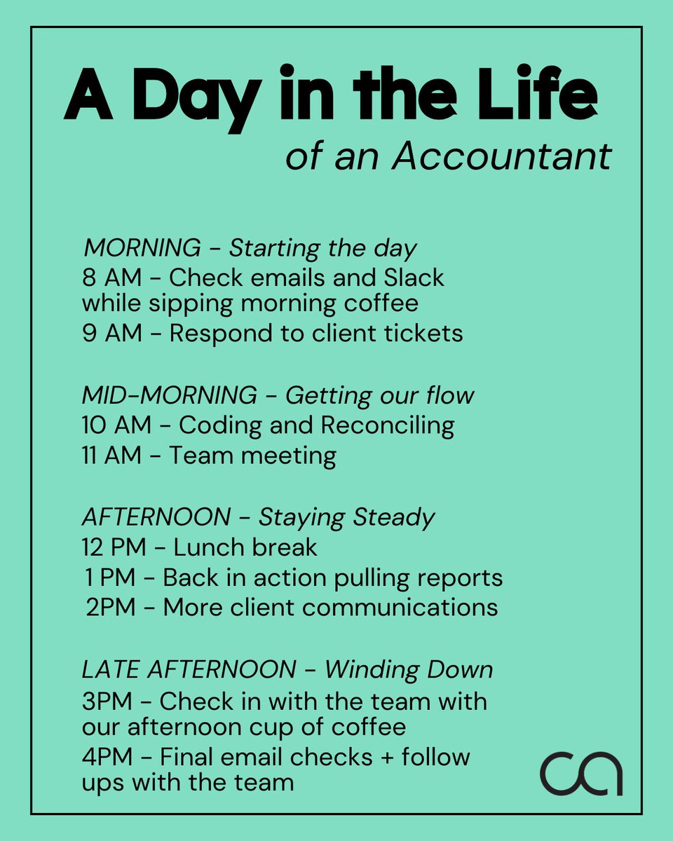 Because we work from home, we sneak in walks with our pups, baby snuggles, an extra cup of coffee (or two), &amp; a lunch break workout! 

We still leave plenty of time for reconciling, collaborating with the team, and conversing with our clients. 

What does your workday look like?