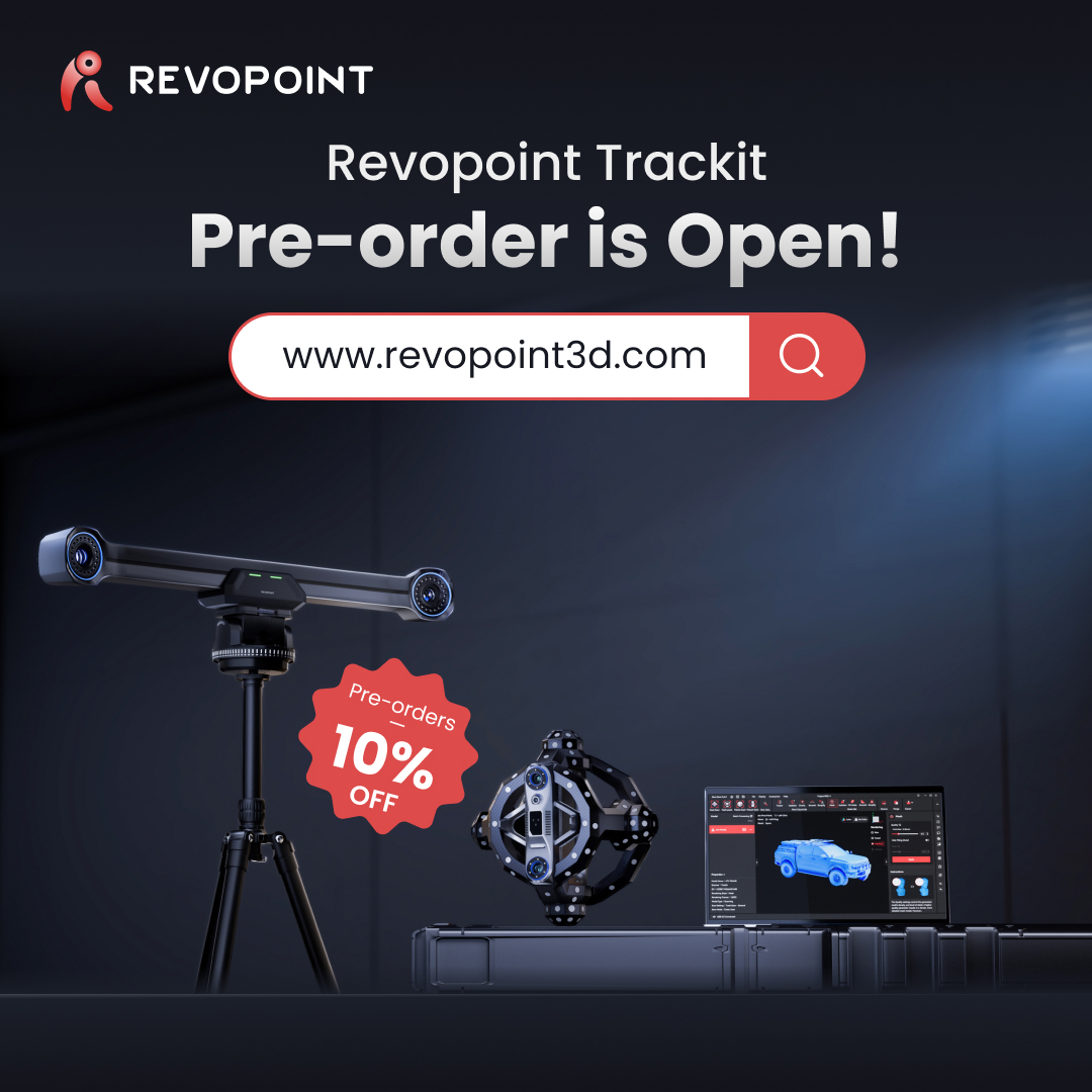Revopoint3d's tweet image. Didn't back Trackit Kickstarter? Pre-order Trackit also in our store now!

Pre-order now and get 10% off, plus an extra 2% off when you use code [MEDIATW12].

US store: revo.ink/4kDvwAd | Global store: revo.ink/4lJOuGb
#Revopoint #Trackit #PreOrder #3DScanner