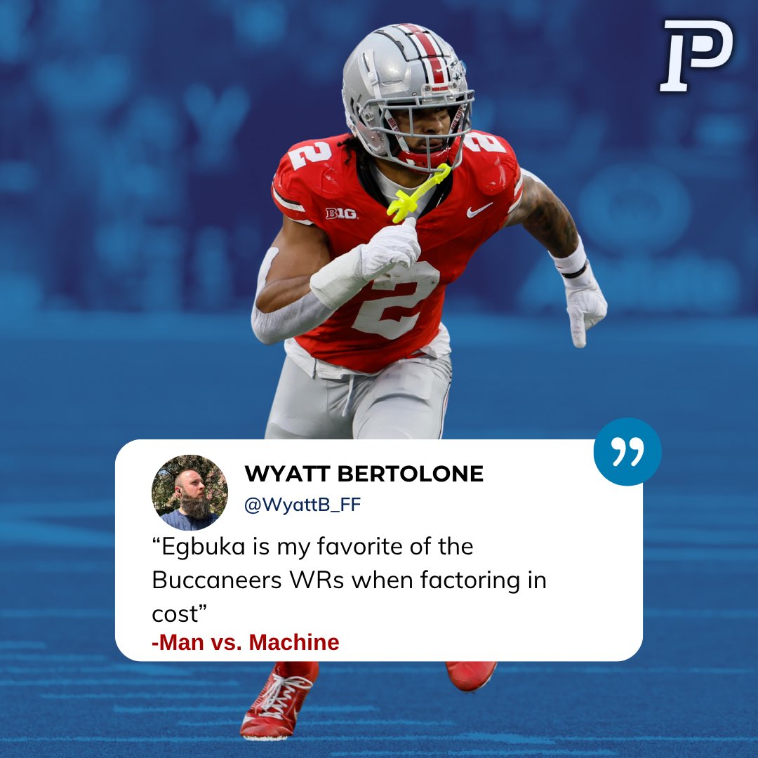 FFStalder's tweet image. On #ManVsMachine, @WyattB_FF gives you his favorite Bucs WR at cost 👇
