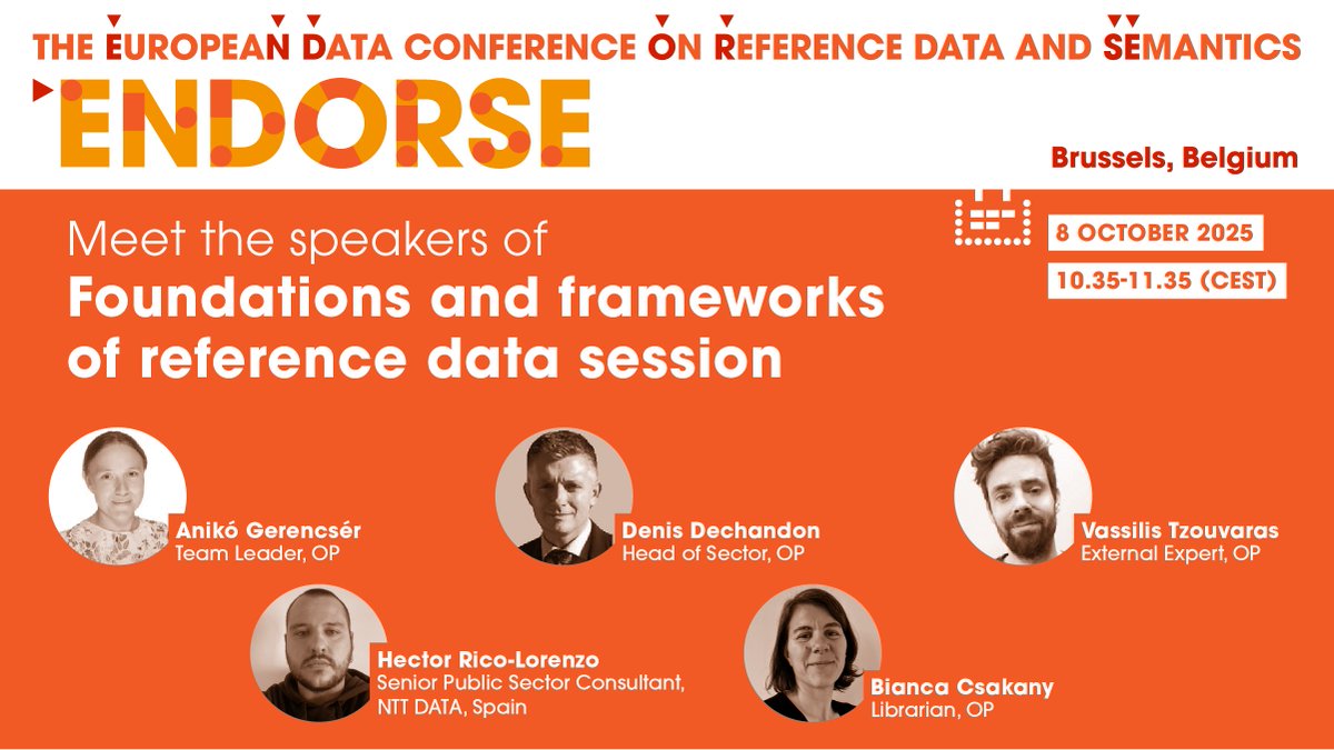 EU Publications (@eupublications) on Twitter photo Join us at #ENDORSE2025 to talk about the building blocks of reference data!
See how #EUVocabularies, CAMSS ELIS and value vocabularies power data interoperability across Europe.
Register now!
๐ europa.eu/!JQ6yHw
With <a href="/InteroperableEU/">Interoperable Europe</a>. Join us at #ENDORSE2025 to talk about the building blocks of reference data!
See how #EUVocabularies, CAMSS ELIS and value vocabularies power data interoperability across Europe.
Register now!
๐ europa.eu/!JQ6yHw
With <a href="/InteroperableEU/">Interoperable Europe</a>.