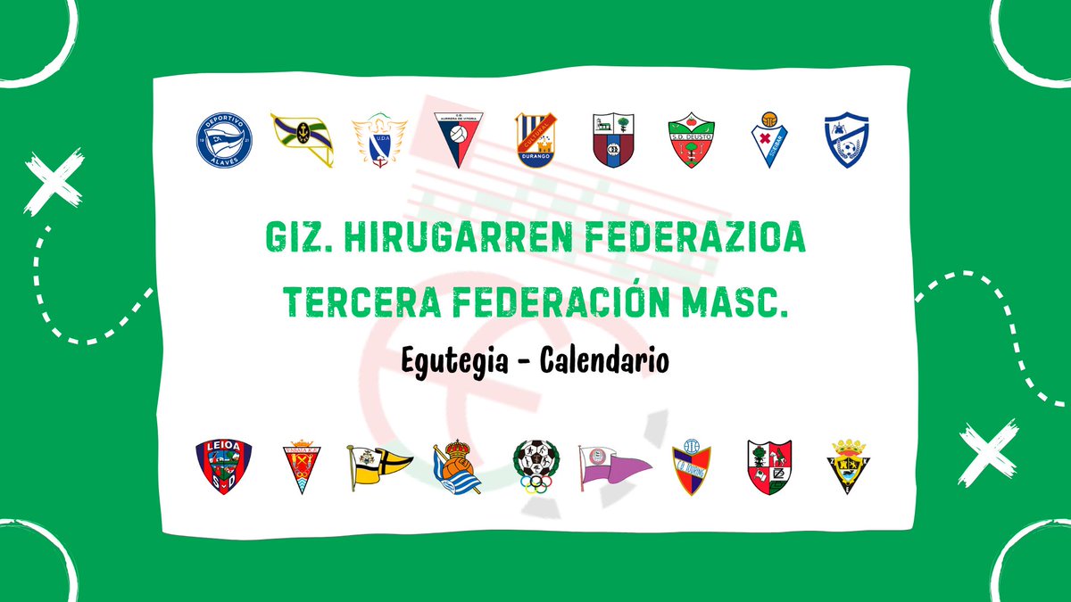 🗓️Hemen dituzue Gizonezkoen eta Emakumezkoen 𝙃𝙞𝙧𝙪𝙜𝙖𝙧𝙧𝙚𝙣 𝙁𝙚𝙙𝙚𝙧𝙖𝙯𝙞𝙤𝙠𝙤 egutegiak:
👦 euskadifutbol.eus/pnfg/NPcd/NFG_…

🗓️Ya podéis consultar los calendarios de 𝙏𝙚𝙧𝙘𝙚𝙧𝙖 𝙁𝙚𝙙𝙚𝙧𝙖𝙘𝙞ó𝙣 Masculina y Femenina:
👧 euskadifutbol.eus/pnfg/NPcd/NFG_…

#BatzenGaituelako