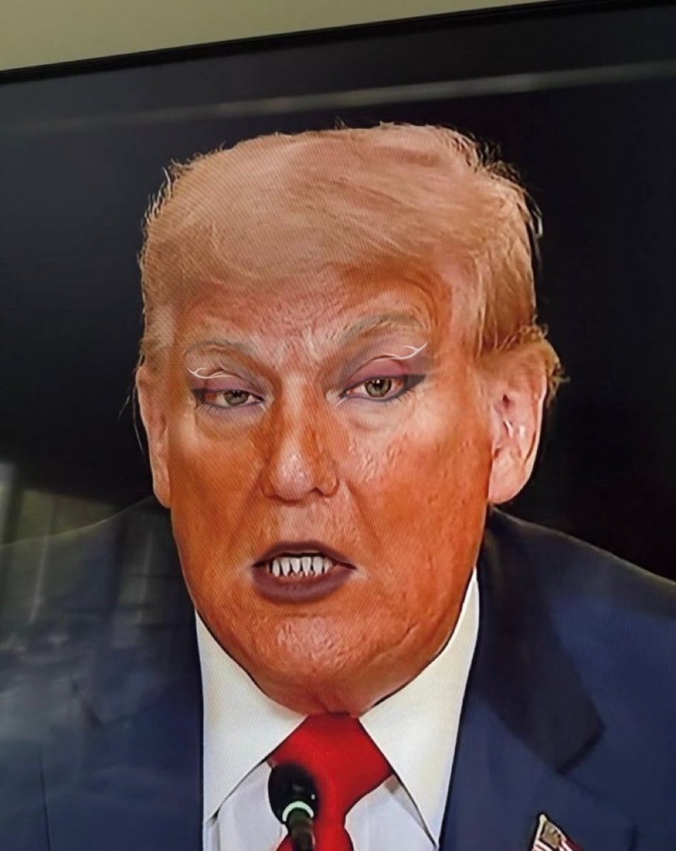 I tried to work on Trump's makeup. I'm not sure it helped 😕