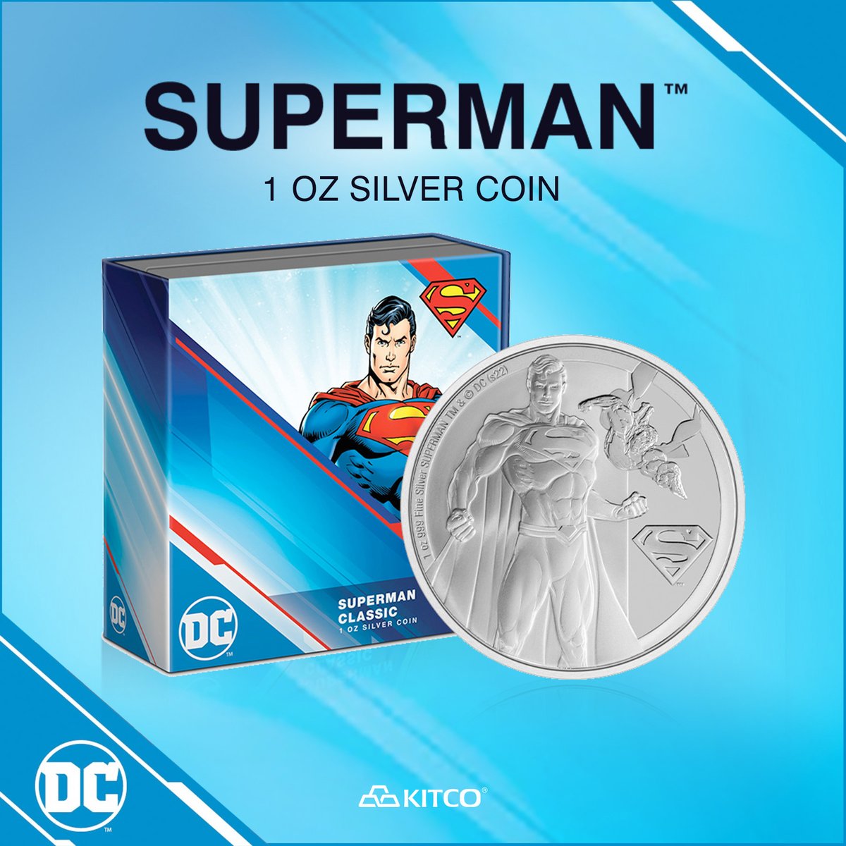 From the Silver Screen to Your Silver Stack
Celebrate Superman’s return to theaters with a heroic new addition to your collection.
The 1 oz SUPERMAN™ Coin features the classic hero in full detail, struck in pure silver and packaged to impress.

🎬online.kitco.com/buy/32112 🎬