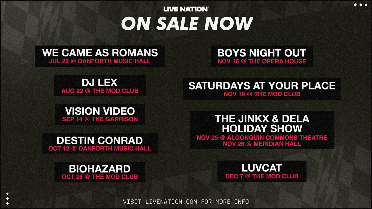 Ready. Set. Go get your hands on these new on sales at LiveNation.com 🎟️