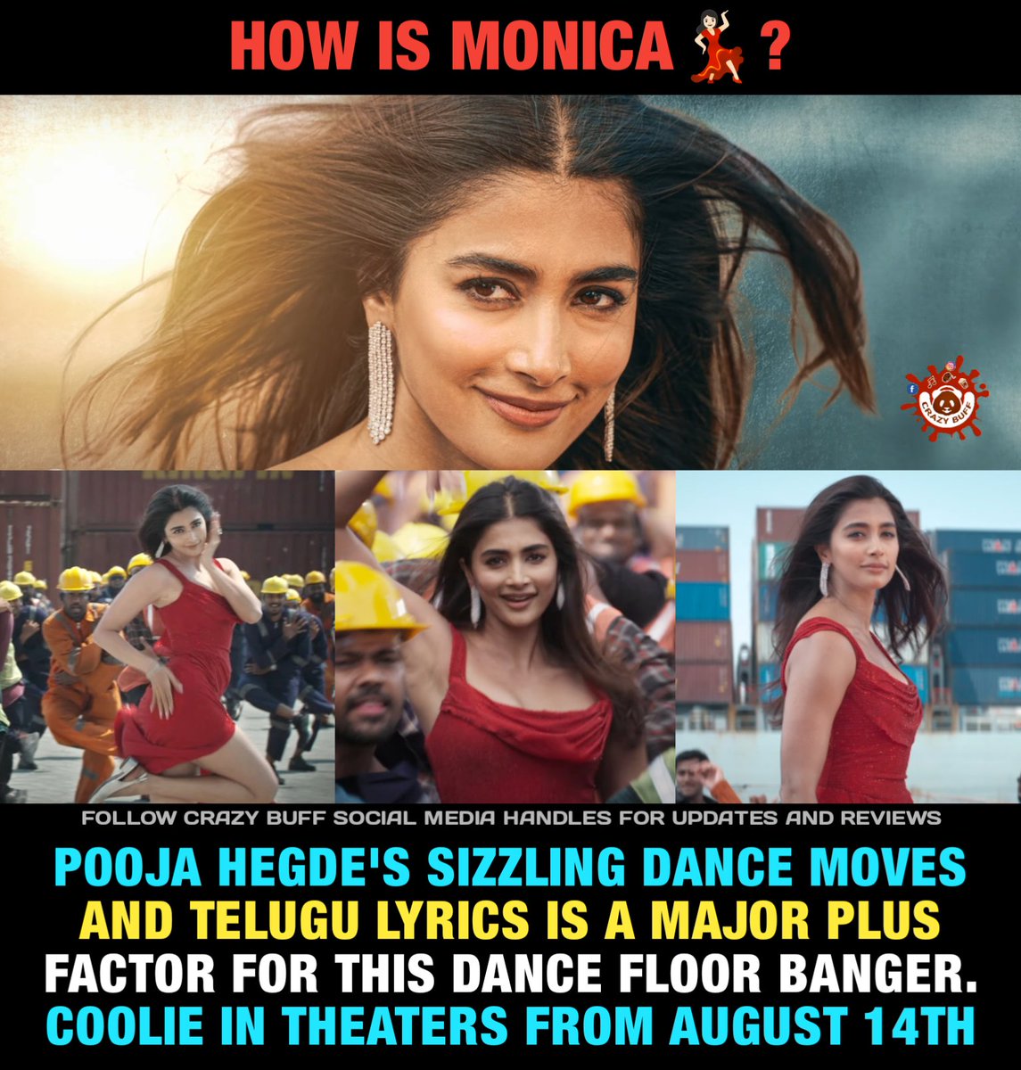 Crazy Buff (@crazybuffoffl) on Twitter photo How is #Monica💃🏻?
#PoojaHegde #Coolie #CoolieTelugu #CoolieFromAug14 <a href="/asiansureshent/">Asian Suresh Entertainment</a> How is #Monica💃🏻?
#PoojaHegde #Coolie #CoolieTelugu #CoolieFromAug14 <a href="/asiansureshent/">Asian Suresh Entertainment</a>