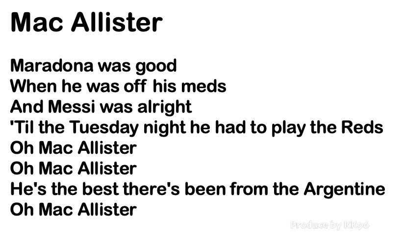 今日は #マック・アリスター のチャント🎙️ 日本代表のサッカーの試合