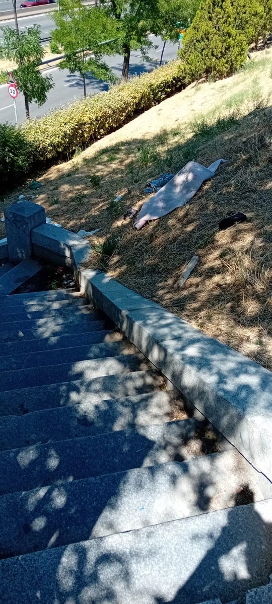 AVVBarrioMosca's tweet image. @Lineamadrid @jmd_usera terraplén de Santa María de la Cabeza, escaleras que bajan del puente de los Capuchinos. Otra zona en tierra de nadie. #warripop #rutadelacaca #usera