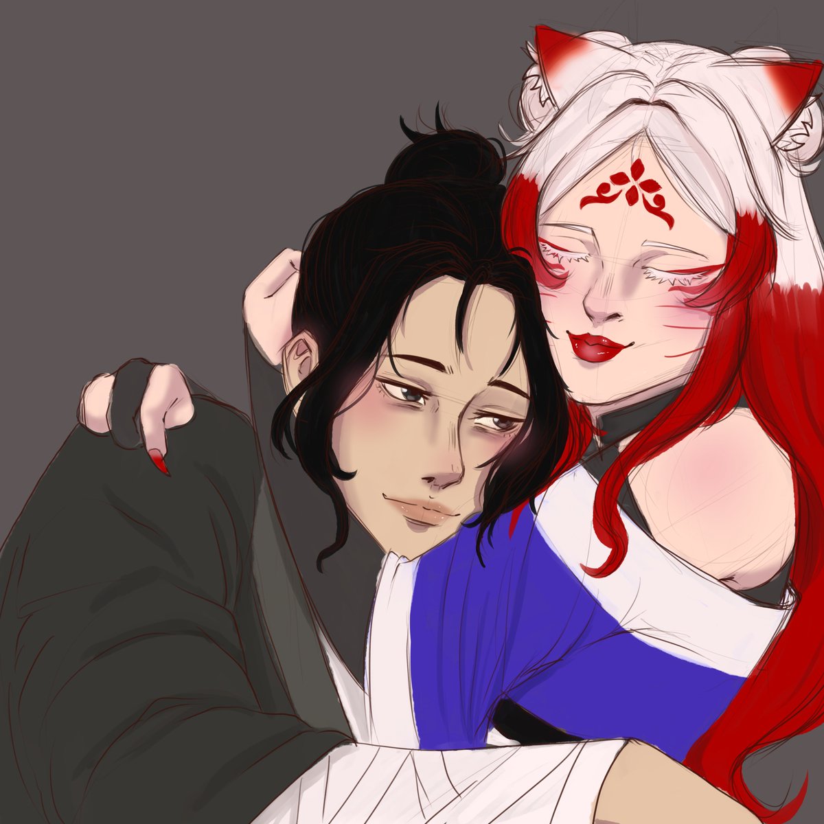 UIlustration's tweet image. Dibujito express porque desperté inspirada 🥳
#sketch #vtuber #digitaldrawing  #hug #drawing #commissionsopen