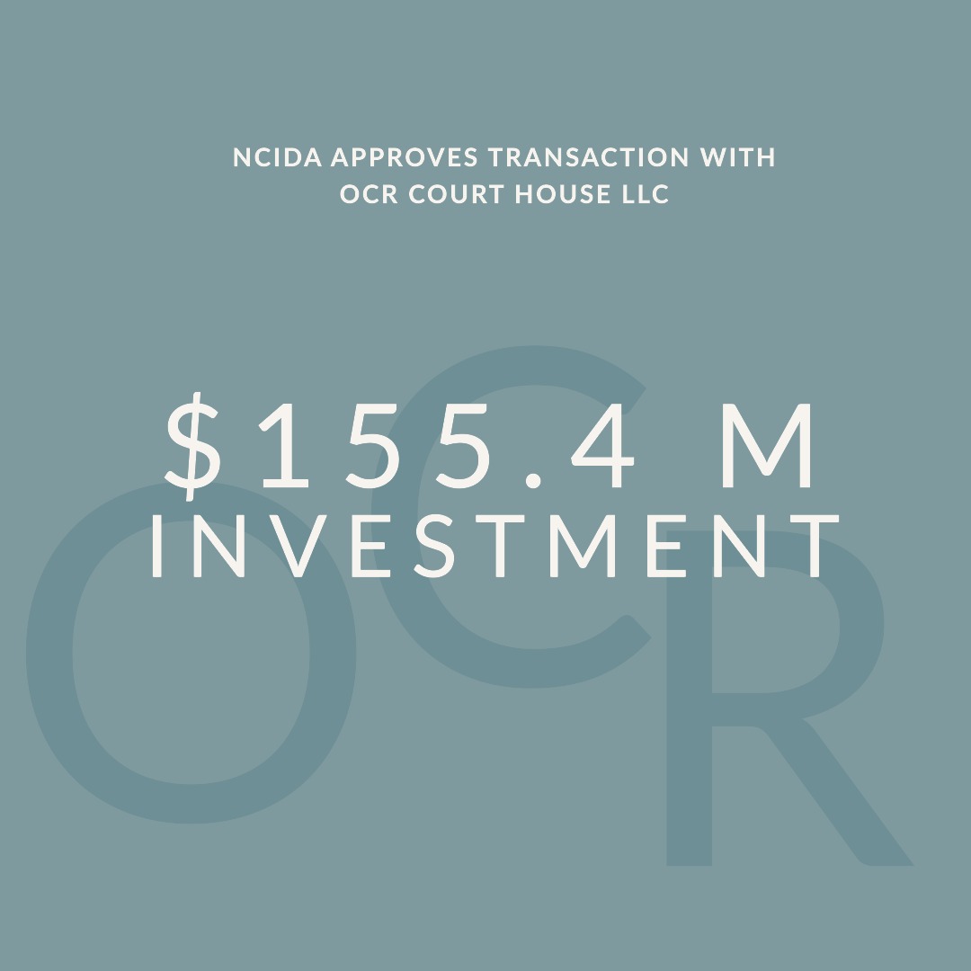 OCR, with the support of the NCIDA will be renovating an existing office building &amp;turning into a 250-unit apt complex that will house hundreds of current &amp; future residents. It will help the local economy thrive &amp; the project represents a $155.4 million investment into the area.