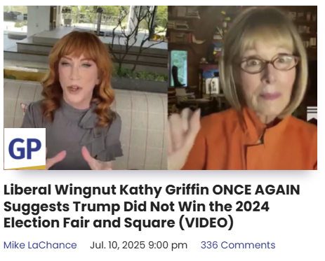 cs_patriot's tweet image. For once, I agree with the headline @kathygriffin suggests.💯 We outvoted the not so fair and square cheating election system‼️