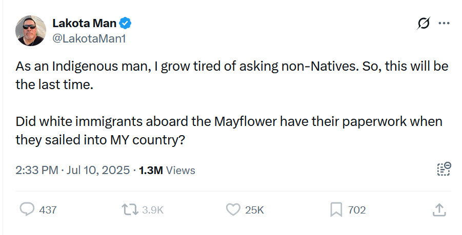 frank_glazewski's tweet image. Well, if the Native Americans had ICE, you'd know the answer to this question.