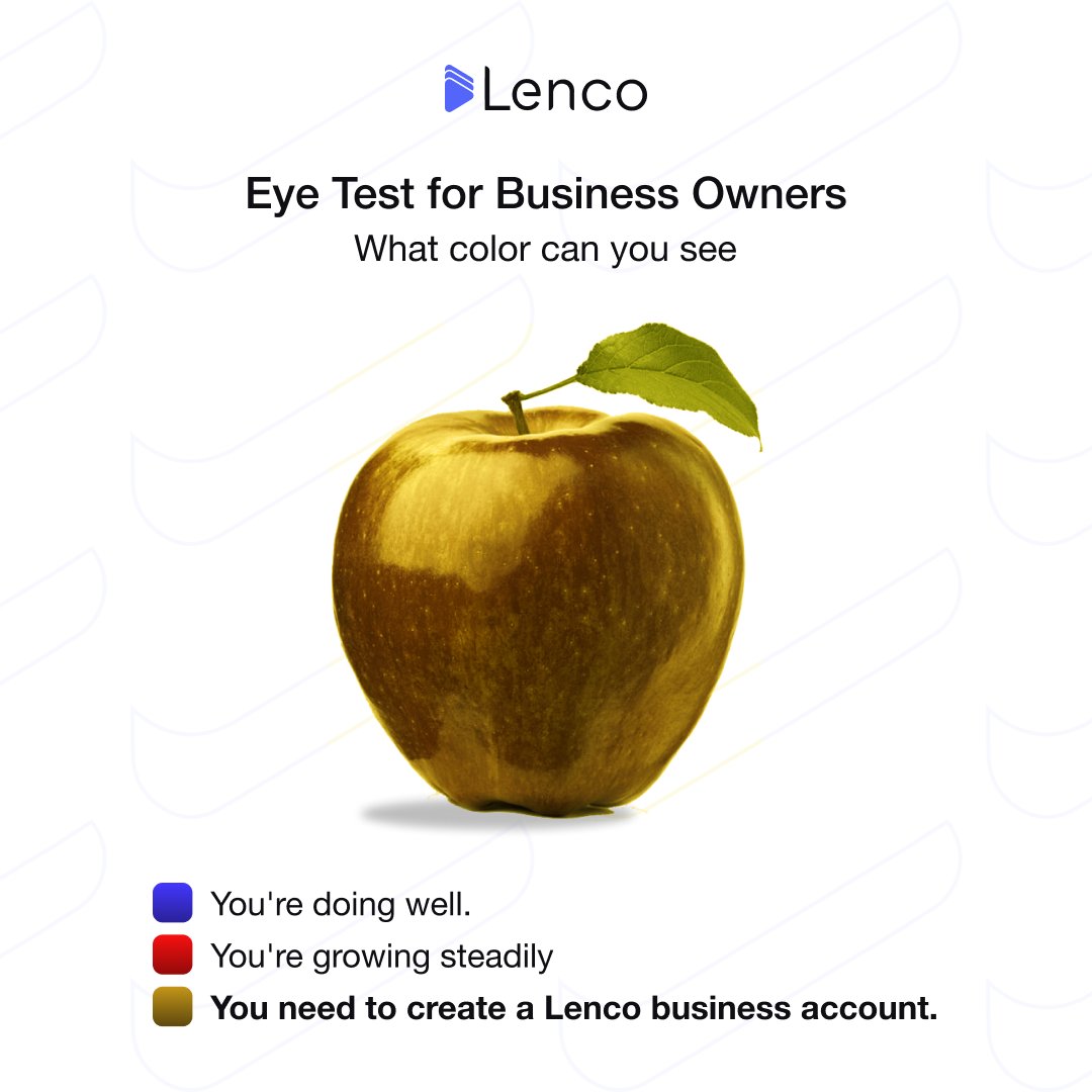 LencoHQ's tweet image. What colour can you see?

Maybe you need to visit lenco.co 👀😊

#lencohq #BusinessOwners  #5ive #Trivia