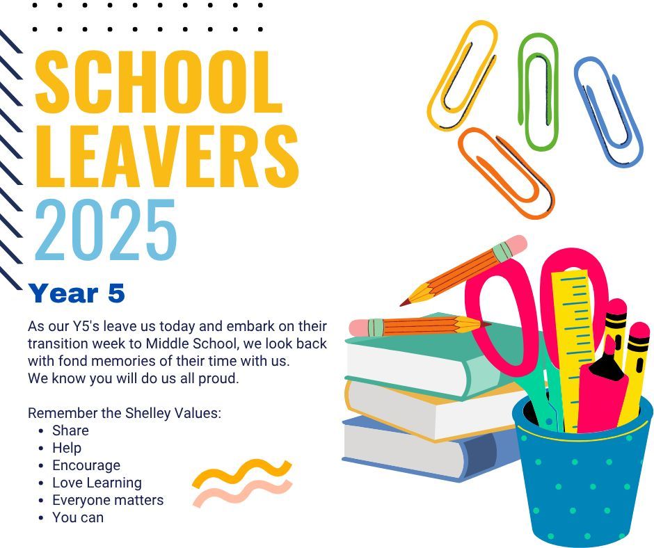 We say goodbye to our Year 5 pupils today. They will be leaving us filled with memories to last a lifetime and creating new memories as they start their transition week at Middle School for the final week of the term. We will miss you!