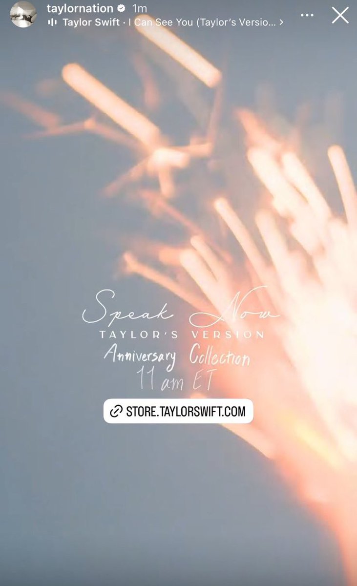🚨| Taylor Nation just announced that the Speak Now (Taylor’s Version) anniversary collection will drop in 30 minutes!