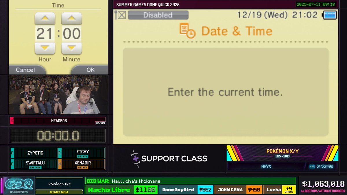 sabes que la speedrun de pokemon va a ir bien dura cuando empieza en la pantalla de cambiar la hora