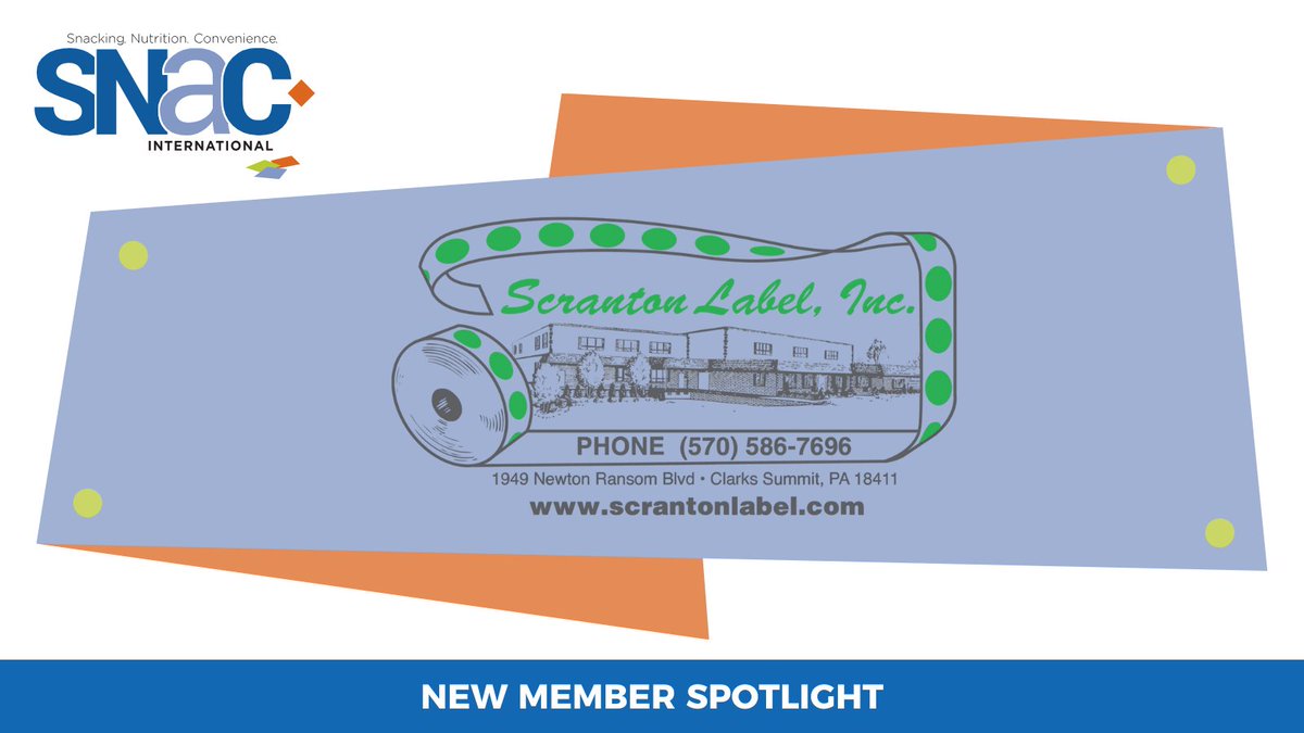 Welcome to SNAC International, Scranton Label, Inc.! ​
​
With over 50 years in high-quality label and packaging solutions, we’re excited to see how Scranton Label will  elevate the way snacks are packaged, presented, and protected.​
​
scrantonlabel.com