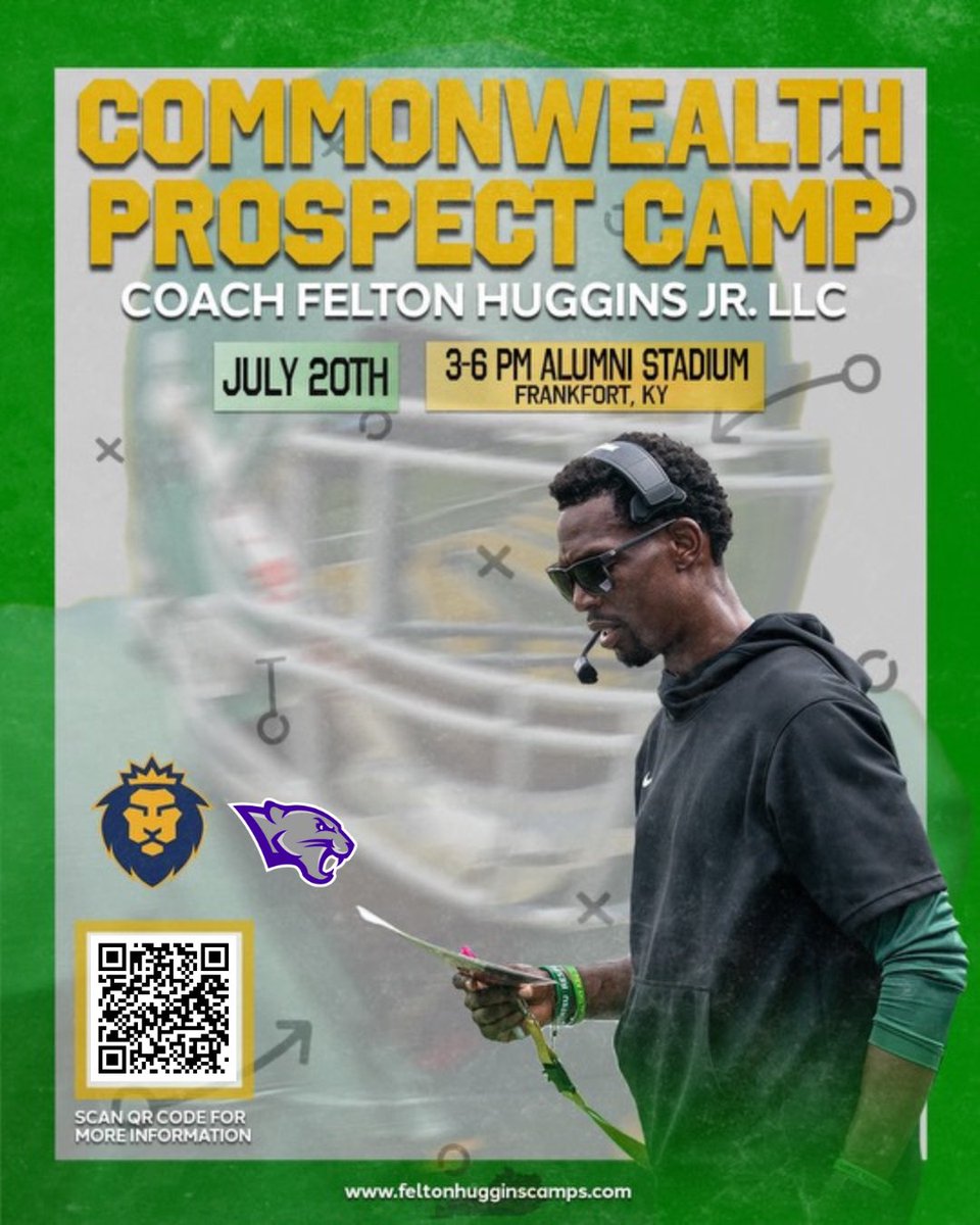 Felton Huggins Jr. (@f_huggins80) on Twitter photo 🏈9 Days out KY & surrounding area prospects! Coach Felton Huggins Jr, LLC presents the Commonwealth Prospect Camp.
📅July 20th
📍Frankfort, KY
🏟️Alumni Stadium <a href="/KYSUFB/">Kentucky State University Football</a>
🏈9-12th, unsigned sr’s & transfer portal
Don't Miss out! #ClosetheGAP
🔗feltonhugginscamps.com 🏈9 Days out KY & surrounding area prospects! Coach Felton Huggins Jr, LLC presents the Commonwealth Prospect Camp.
📅July 20th
📍Frankfort, KY
🏟️Alumni Stadium <a href="/KYSUFB/">Kentucky State University Football</a>
🏈9-12th, unsigned sr’s & transfer portal
Don't Miss out! #ClosetheGAP
🔗feltonhugginscamps.com